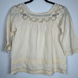 Jak & Peppar Cream Crochet Top. Girls Size 12. Euro Summer.
